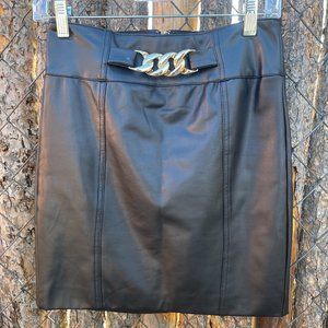 Guess Faux Leather Belted Mini Skirt